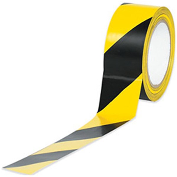 Swivel 2 in. x 36 yds. Black-Yellow Striped Vinyl Safety Tape SW1700414 - main